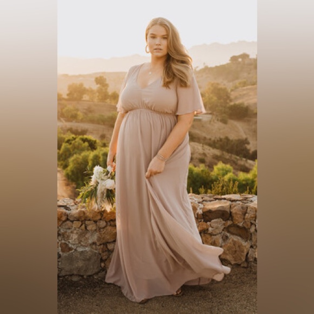 Show Me Your Mumu Emily Empire Maxi Dress Taupe